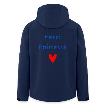 MAÎTRESSE. MERCI. MERCI MAÎTRESSE - Veste softshell homme en polyester recyclé Stanley/Stella - marine - Dos - AI Model Male 185 light (185cm)