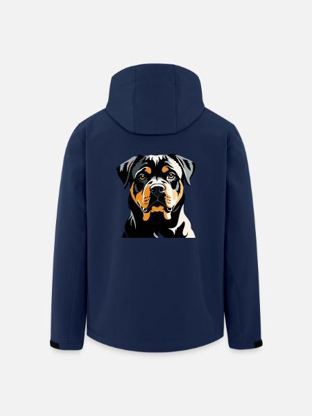 Rottweiler - Pet Dog Sticker - Men’s Recycled Softshell Jacket by Stanley/Stella - navy