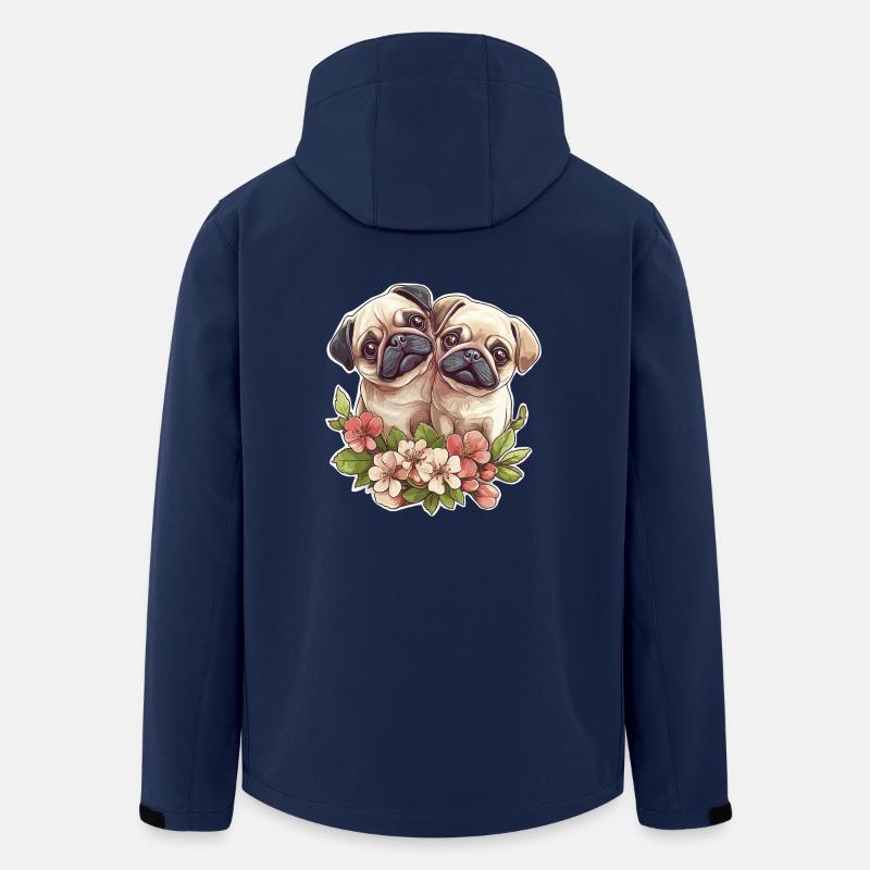 Süßes Mopspaar - Recycelte Männer Softshell-Jacke von Stanley/Stella - Navy