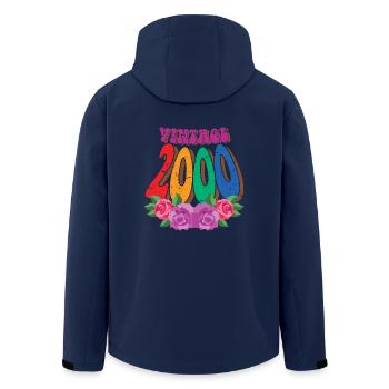 Retro Blume 2000, 22 Jahre alt 22. Geburtstag Geschenk - Recycelte Männer Softshell-Jacke von Stanley/Stella - Navy - Hinten - AI Model Male 185 light (185cm)