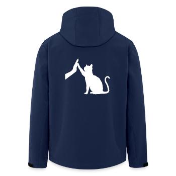 Silhouette Katzengrafik Lustige High Five Katzenbesitzer - Recycelte Männer Softshell-Jacke von Stanley/Stella - Navy - Hinten - AI Model Male 185 light (185cm)