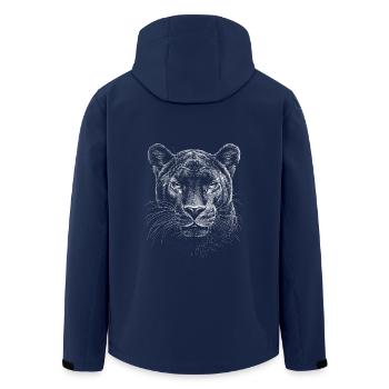 Panther Portrait Wildlife Jungle - Men’s Recycled Softshell Jacket by Stanley/Stella - navy - Back - AI Model Male 185 light (185cm)