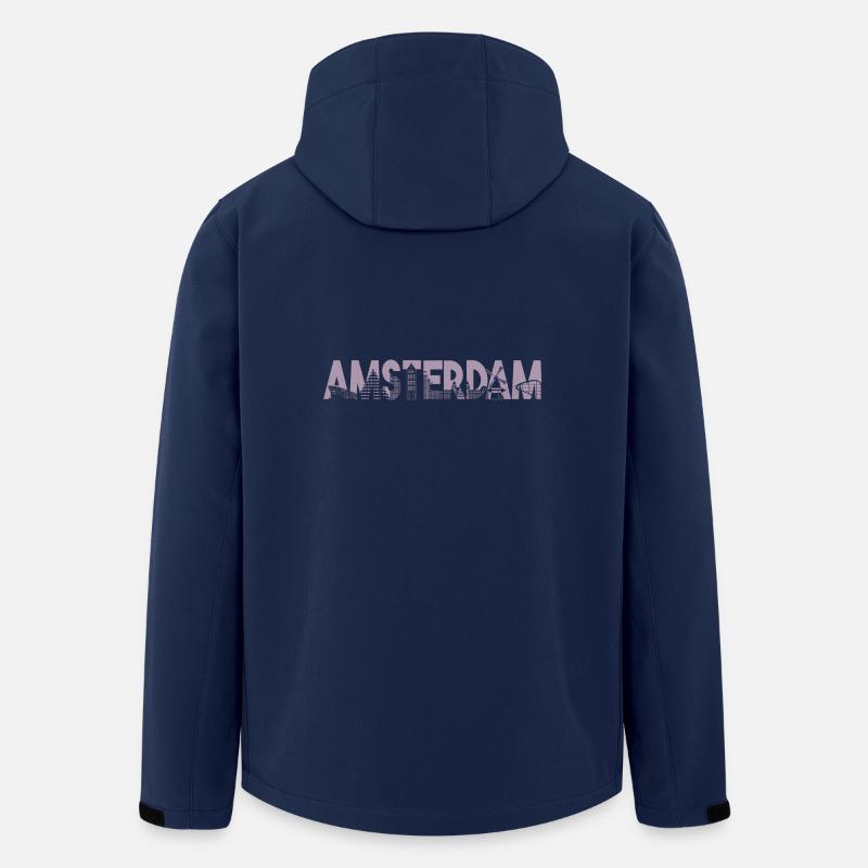 Amsterdam Skyline Silhouette – Urbain - Veste softshell homme en polyester recyclé Stanley/Stella - marine