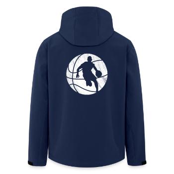 Basketball - Dunks, Dribble und Slams - Recycelte Männer Softshell-Jacke von Stanley/Stella - Navy - Hinten - AI Model Male 185 light (185cm)
