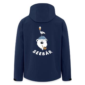Süßer Seebär - Recycelte Männer Softshell-Jacke von Stanley/Stella - Navy - Hinten - AI Model Male 185 light (185cm)