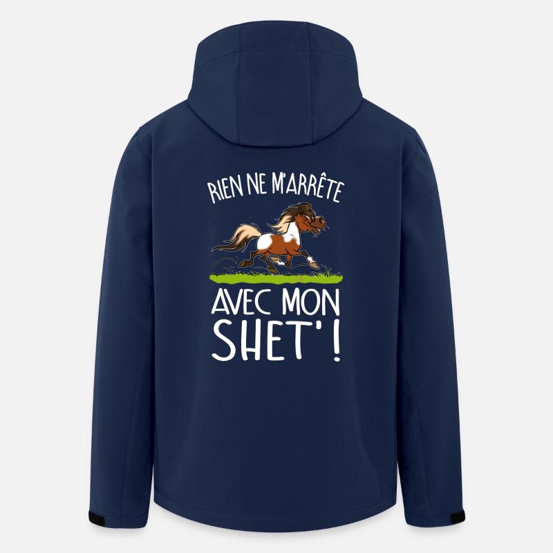 Poney shet pie (texte blanc) - Veste softshell homme en polyester recyclé Stanley/Stella - marine