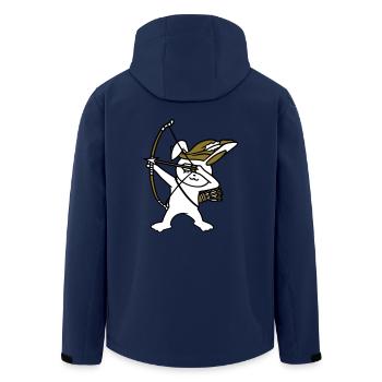Hase Bogenschütze Mittelater Pfeil Bogen Schießen - Recycelte Männer Softshell-Jacke von Stanley/Stella - Navy - Hinten - AI Model Male 185 light (185cm)
