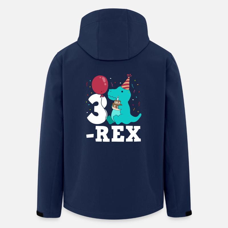 Drei Rex T-Rex Geburtstagsgeschenk für Dreijährige - Recycelte Männer Softshell-Jacke von Stanley/Stella - Navy