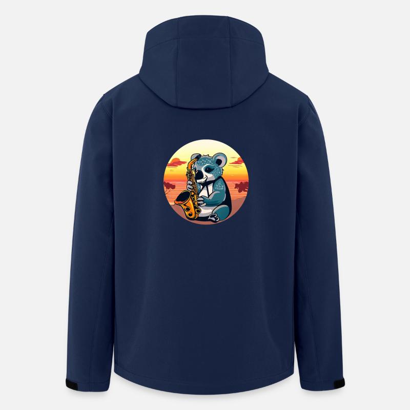 Koala playing saxophone at sunset - Men’s Recycled Softshell Jacket by Stanley/Stella - navy
