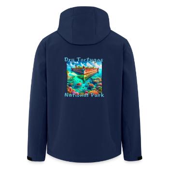 Dry Tortugas Nationalpark Florida – Grunge-Stil - Recycelte Männer Softshell-Jacke von Stanley/Stella - Navy - Hinten - AI Model Male 185 light (185cm)