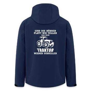 Sind die Hühner Platt wie Teller.. - Geschenk - Recycelte Männer Softshell-Jacke von Stanley/Stella - Navy - Hinten - AI Model Male 185 light (185cm)