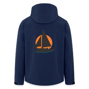 Sailboat - Men’s Recycled Softshell Jacket by Stanley/Stella - navy - Back - AI Model Male 185 light (185cm)