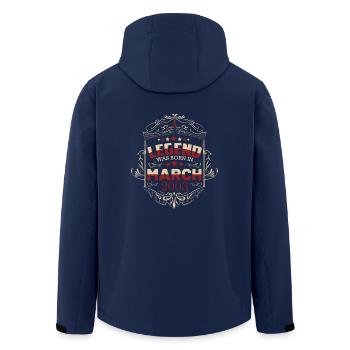20. geburtstag März 2003 - Recycelte Männer Softshell-Jacke von Stanley/Stella - Navy - Hinten - AI Model Male 185 light (185cm)