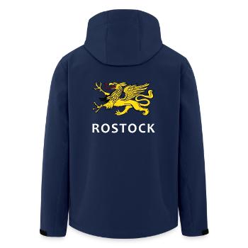 Rostock - Stolz auf der Brust - Recycelte Männer Softshell-Jacke von Stanley/Stella - Navy - Hinten - AI Model Male 185 light (185cm)