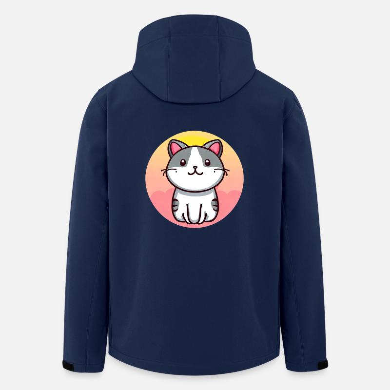 Cute cat in sunset - Men’s Recycled Softshell Jacket by Stanley/Stella - navy