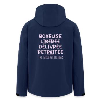 Boxer celebrates retirement with humor gift - Men’s Recycled Softshell Jacket by Stanley/Stella - navy - Back - AI Model Male 185 light (185cm)