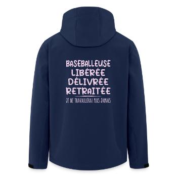 Baseballeuse célèbre sa retraite avec humour cadea - Veste softshell homme en polyester recyclé Stanley/Stella - marine - Dos - AI Model Male 185 light (185cm)