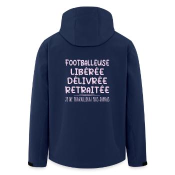 Footballeuse célèbre sa retraite avec humour cadea - Veste softshell homme en polyester recyclé Stanley/Stella - marine - Dos - AI Model Male 185 light (185cm)