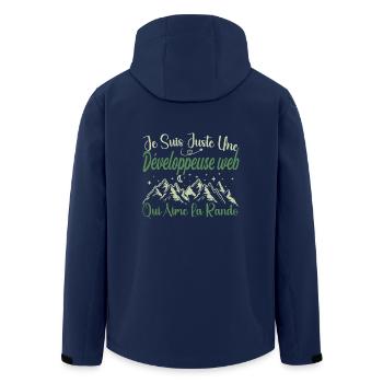 Développeuse web aventurier passionnée de Randonné - Veste softshell homme en polyester recyclé Stanley/Stella - marine - Dos - AI Model Male 185 light (185cm)