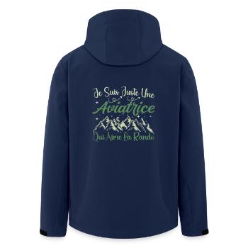 Aviatrice aventurier passionnée de Randonnée - Veste softshell homme en polyester recyclé Stanley/Stella - marine - Dos - AI Model Male 185 light (185cm)