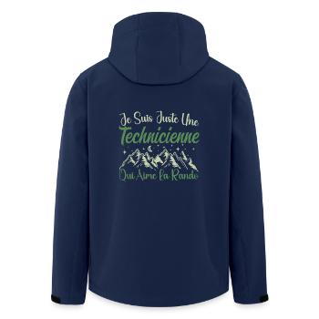 Technicienne aventurier passionnée de Randonnée - Veste softshell homme en polyester recyclé Stanley/Stella - marine - Dos - AI Model Male 185 light (185cm)