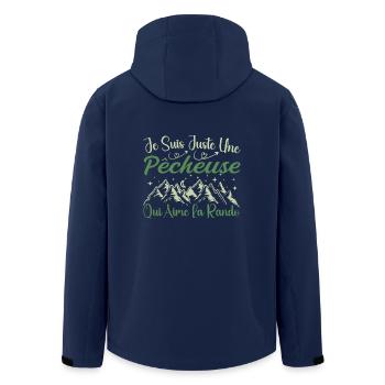 Pêcheuse aventurier passionnée de Randonnée cadeau - Veste softshell homme en polyester recyclé Stanley/Stella - marine - Dos - AI Model Male 185 light (185cm)