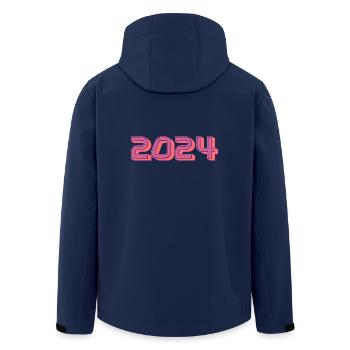 2024. HAPPY NEW YEAR. NEW YEAR'S EVE. NEW YEAR - Men’s Recycled Softshell Jacket by Stanley/Stella - navy - Back - AI Model Male 185 light (185cm)