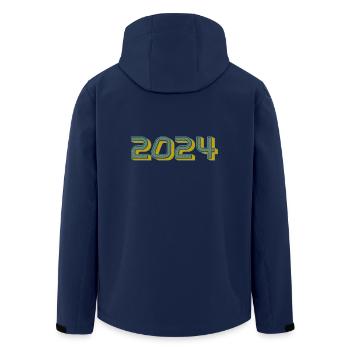 2024. HAPPY NEW YEAR. NEW YEAR'S EVE. NEW YEAR - Men’s Recycled Softshell Jacket by Stanley/Stella - navy - Back - AI Model Male 185 light (185cm)