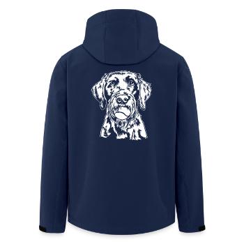German Wirehaired Ball Ball Junkie Dogs Wilsigns - Men’s Recycled Softshell Jacket by Stanley/Stella - navy - Back - AI Model Male 185 light (185cm)