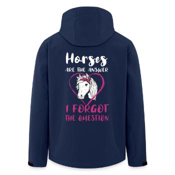 Horses Are The Answer I Forgot The Question Pferde - Men’s Recycled Softshell Jacket by Stanley/Stella - navy - Back - AI Model Male 185 light (185cm)