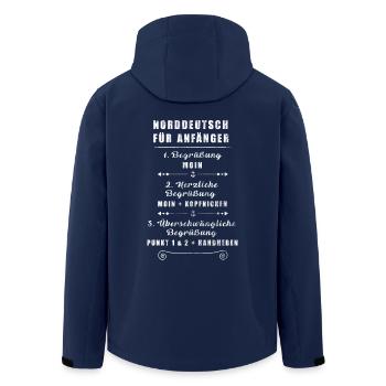 North German for beginners | Welcome | North Moin - Men’s Recycled Softshell Jacket by Stanley/Stella - navy - Back - AI Model Male 185 light (185cm)