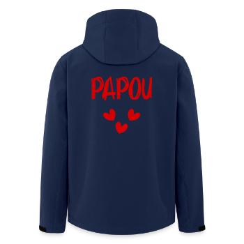 PAPUA. Papa. VATERTAG. HAPPY DADDY'S DAY - Recycelte Männer Softshell-Jacke von Stanley/Stella - Navy - Hinten - AI Model Male 185 light (185cm)