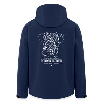 Border Terrier Dad Hunde Hund Wilsigns - Recycelte Männer Softshell-Jacke von Stanley/Stella - Navy - Hinten - AI Model Male 185 light (185cm)
