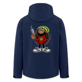 Dreadlock Smoker - Stoned man - High & Happy - Recycelte Männer Softshell-Jacke von Stanley/Stella - Navy - Hinten - AI Model Male 185 light (185cm)