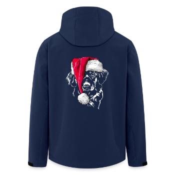 NOVA SCOTIA DUCK TOLLING RETRIEVER Christmas - Men’s Recycled Softshell Jacket by Stanley/Stella - navy - Back - AI Model Male 185 light (185cm)