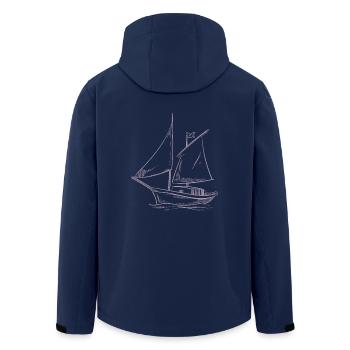 Aventures à la voile en silhouette: Elegant - Veste softshell homme en polyester recyclé Stanley/Stella - marine - Dos - AI Model Male 185 light (185cm)