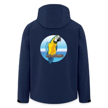 parrot - Men’s Recycled Softshell Jacket by Stanley/Stella - navy - Back - AI Model Male 185 light (185cm)