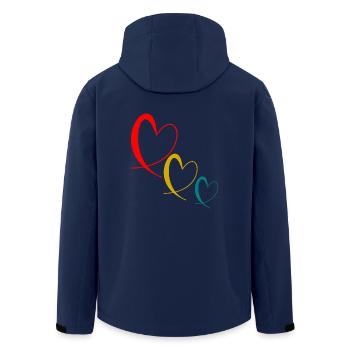HERZ. HEILIGER VALENTINSTAG. Junggesellinnenabschied. ICH LIEBE DICH. ICH LIEBE DICH - Recycelte Männer Softshell-Jacke von Stanley/Stella - Navy - Hinten - AI Model Male 185 light (185cm)