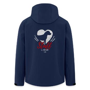 American Staffordshire Liebe mit Herz - Recycelte Männer Softshell-Jacke von Stanley/Stella - Navy - Hinten - AI Model Male 185 light (185cm)