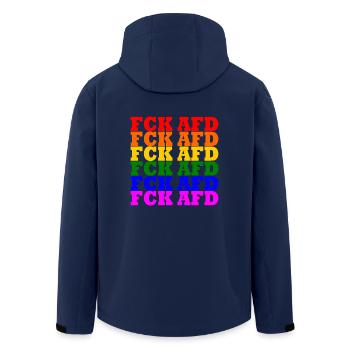 Fck afd - Recycelte Männer Softshell-Jacke von Stanley/Stella - Navy - Hinten - AI Model Male 185 light (185cm)