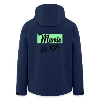 MAMIE. GRAND-MERE. FÊTE DES MÈRES - Veste softshell homme en polyester recyclé Stanley/Stella - marine - Dos - AI Model Male 185 light (185cm)
