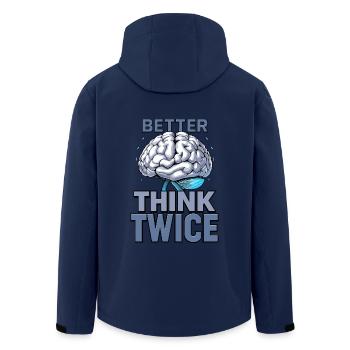 Better think twice - Men’s Recycled Softshell Jacket by Stanley/Stella - navy - Back - AI Model Male 185 light (185cm)