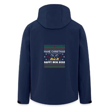 Frohe Weihnachten und ein frohes neues Bier - Bière - Recycelte Männer Softshell-Jacke von Stanley/Stella - Navy - Hinten - AI Model Male 185 light (185cm)