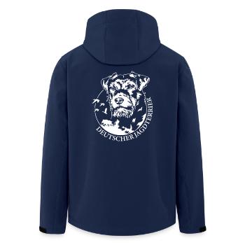 Deutscher Jagdterrier Jagdhunde Hunde Wilsigns - Recycelte Männer Softshell-Jacke von Stanley/Stella - Navy - Hinten - AI Model Male 185 light (185cm)