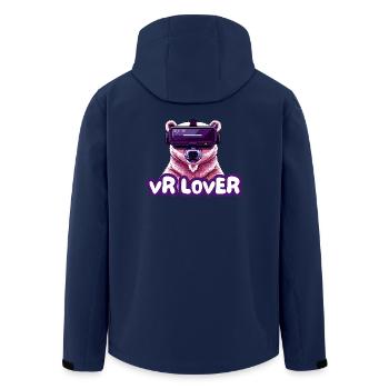 VR Bär mit Virtual Reality Brille - Recycelte Männer Softshell-Jacke von Stanley/Stella - Navy - Hinten - AI Model Male 185 light (185cm)