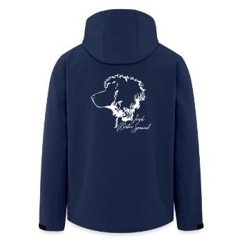 IRISH WATER SPANIEL Profile Dogs Dog Wilsigns - Men’s Recycled Softshell Jacket by Stanley/Stella - navy - Back - AI Model Male 185 light (185cm)