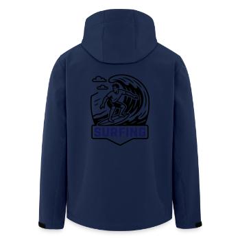 Surfeur symbole surfeur - Veste softshell homme en polyester recyclé Stanley/Stella - marine - Dos - AI Model Male 185 light (185cm)
