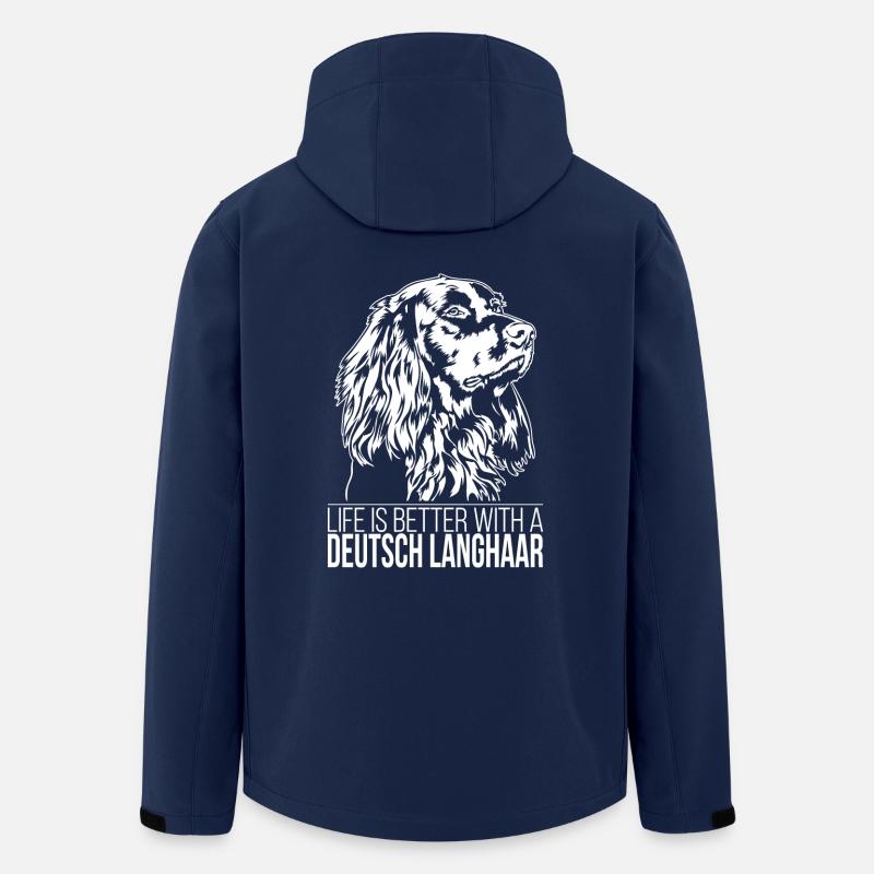 Deutsch Langhaar life is better Hunde Wilsigns - Recycelte Männer Softshell-Jacke von Stanley/Stella - Navy
