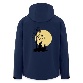 Dachs im Mondlicht - Recycelte Männer Softshell-Jacke von Stanley/Stella - Navy - Hinten - AI Model Male 185 light (185cm)