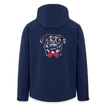 PETIT BRABANCON Dog Glasses Dogs Wilsigns - Men’s Recycled Softshell Jacket by Stanley/Stella - navy - Back - AI Model Male 185 light (185cm)